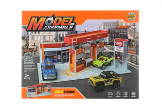 Benzínka stavebnice +kovové auto