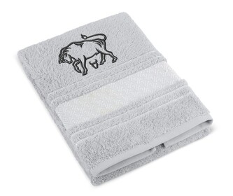 Froté ručník mozaika se znamením BÝK - šedá světlá - Ručník - 50x100 cm