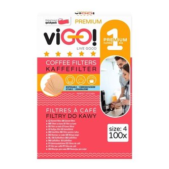 Kávový filtr viGo!- č. 4, M, bio, 100 ks