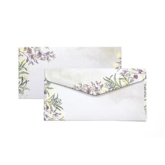Ozdobné obálky hladké - DL, 120 g,met.květiny,10ks Ozdobné obálky hladké - DL, 120 g,met.květiny,10ks