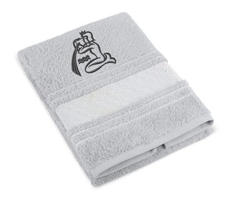 Froté ručník mozaika se znamením VODNÁŘ - šedá světlá - Ručník - 50x100 cm