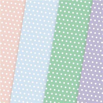 Ozdobný papír A4 Polka Dot - 200 g, pastelový,20ks