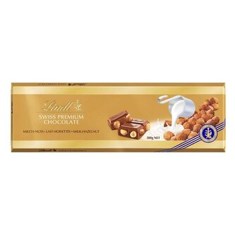 Čokoláda Lindt Gold - mléčná s lísk.oříšky, 300 g