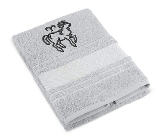 Froté ručník mozaika se znamením BERAN - šedá světlá - Ručník - 50x100 cm