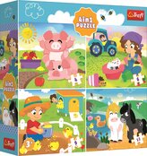 TREFL Puzzle Zvířátka na vesnici 4v1 (4,6,9,12 dílků)