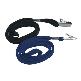 Šňůrka na krk s klipem, černá, 50 ks