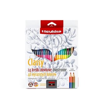 Oboustranné pastelky Heykka Classy,ořez., 24 ks