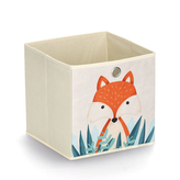 ZELLER Dětský úložný box textilní, béžový, motiv liška 28x28x28cm