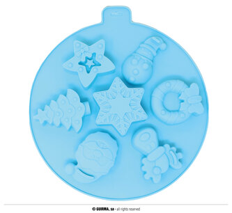 Silikonová vánoční forma na 7 cookies, 24 cm