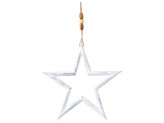Závěs dřevo 180x180mm hvězda, bílá