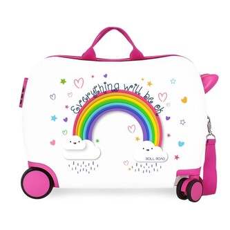 JOUMMABAGS Dětský kufřík na kolečkách Roll Road Duha MAXI ABS plast, 50x38x20 cm, objem 34 l