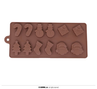 Vánoční silikonová forma na 12 cookies, 10x20 cm