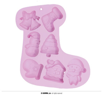 Vánoční silikonová forma na 7 cookies, 22 cm