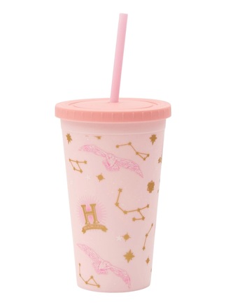 Kelímek s brčkem, růžový s Hedvikou, Harry Potter