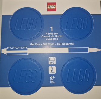 Lego čtvercový blok modrý s perem