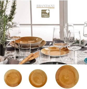 Jídelní 18-ti dílná sada talířů Essential žlutá BRANDANI