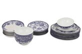Porcelánová sada 24 ks talířů Folclore bílá/modrá