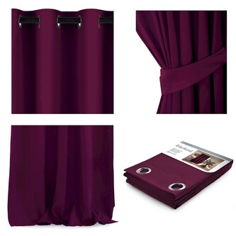 Závěs AmeliaHome Blackou 140x270 cm fialový/švestkový, velikost 140x270