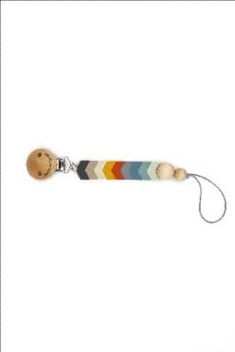 SILIKÓNOVÝ KLIP NA CUMLÍK THE COTTON CLOUD CHEVRON MULTICOLOR