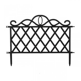 Sada 5 ks okrasných zahradních plůtků FLORA černá