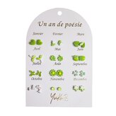 Náušnice na každý mesiac Zelené 12 párov