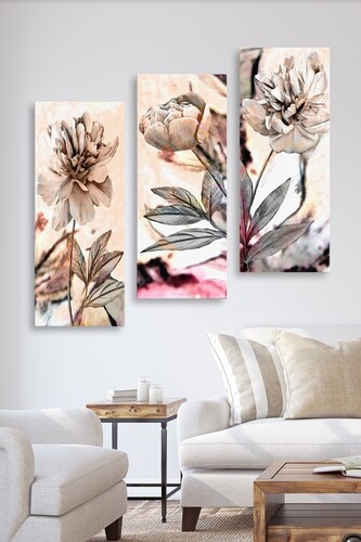 Sada obrazů FLOWERS II 70 x 50 cm 3 kusy