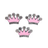 Ružová korunka s kamienkami Prívesok na náramok 5 ks