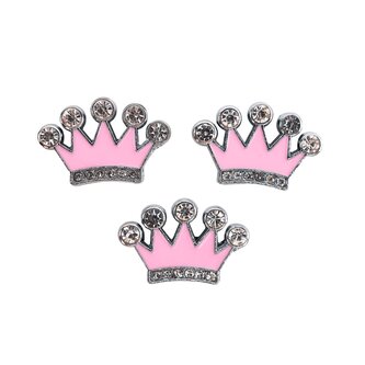 Ružová korunka s kamienkami Prívesok na náramok 5 ks