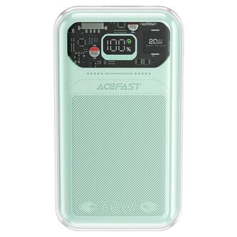 Acefast powerbank 20000mAh Sparkling Series szybkie ładowanie 30W zielony (M2)