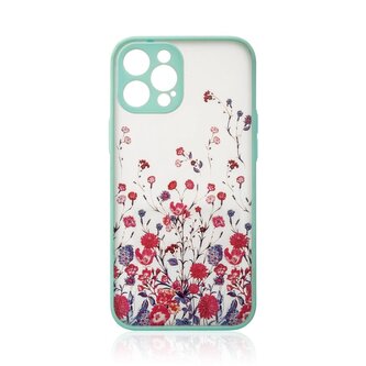 Design Case etui do iPhone 12 Pro Max pokrowiec w kwiaty zielone