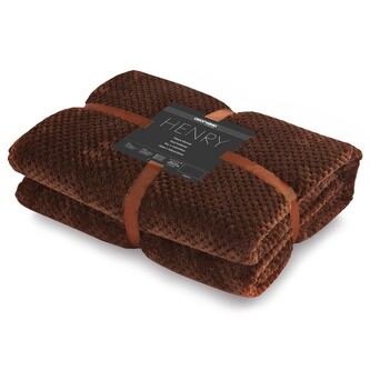 Deka z mikrovlákna DecoKing Toby tmavě hnědá, velikost 70x150