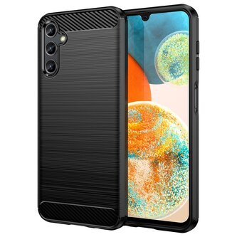 Carbon Case etui Samsung Galaxy A14 5G elastyczny silikonowy karbonowy pokrowiec czarne