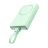 Powerbank Joyroom JR-PBM01 magnetyczny 10000mAh 20W z podstawką + kabel Lightning - USB-C - zielony