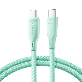 Kabel Joyroom Multi-Color Series S-A34 USB-C / USB-C PD 60W 1m - zielony