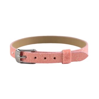 Bledoružový náramok na prívesky GLITTER