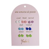 Náušnice na každý deň Štvorlístky 7 párov