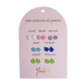 Náušnice na každý deň Štvorlístky 7 párov