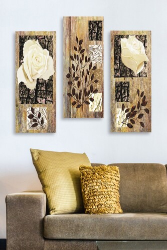Sada obrazů PLANT AND FLOWER 70 x 50 cm 3 kusy