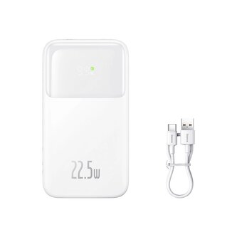 Powerbank Baseus Comet Series z wyświetlaczem 20000mAh 22.5W - biały + kabel USB-A / USB-C Powerbank Baseus Comet Series z wyświetlaczem 20000mAh 22.5W - biały + kabel USB-A / USB-C