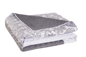 Oboustranný přehoz z mikrovlákna DecoKing Brigha bílo-šedý, velikost 200x220