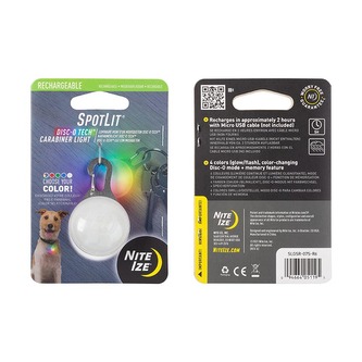 Nite Ize nabíjecí přívěsné světlo s karabinkou Spotlit Rechargeable Carabiner Light Disc-O Tech
