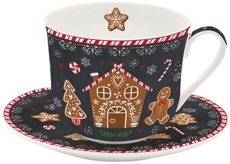 Porcelánový šálek a podšálek Gingerbread