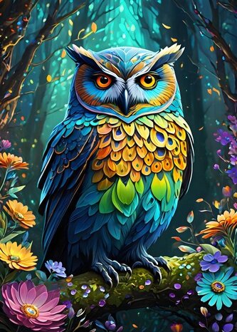 ALIPSON Puzzle Modrá sova 500 dílků