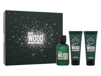 Dsquared2 Green Wood toaletní voda 100 ml + sprchový gel 100 ml + balzám po holení 100 ml