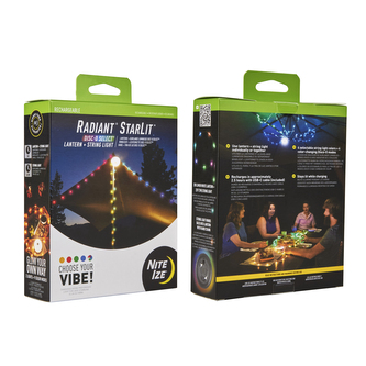 Nabíjecí svítilna + světelný řetěz Nite Ize Radiant® StarLit™ Rechargeable Lantern + String Light - Disc-O