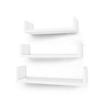 Sada 3 nástěnných polic Amora bílá