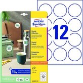 Snímat. kulaté etikety Avery, bílé, 60 mm, 120 ks