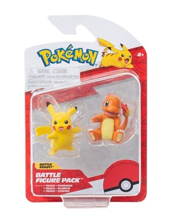 Pokemon akční figurky NEW -  2 pack Asst (Charmander&Pikachu, Squirtle& Pikachu, Bulbusaur&Pikachu)