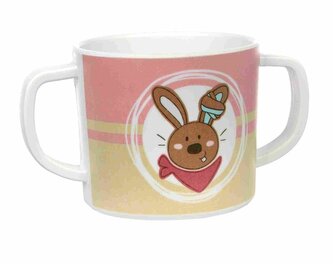 Melamin baby hrníček DUBBiDUU zajíc se silikonem (7,5 cm)  sigikid