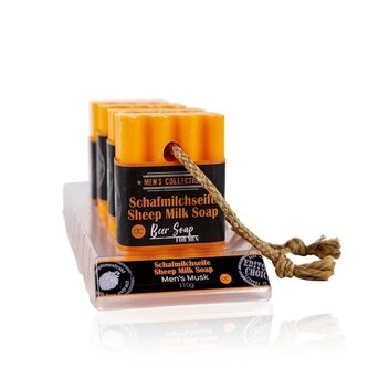 MÝDLO s ovčím mlékem 100g MEN´S COLLECTION na šňůrce s výtažky z chmele  ACCENTRA